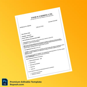 Customizable Food Farming LTD Employment Verification Letter Word & PDF Template 3 page