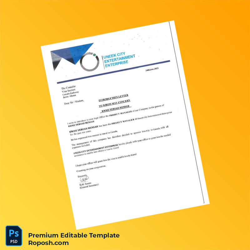 Customizable Ghana MENSAH Employment Verification Letter Word & PDF Template 5 page Customizable Ghana MENSAH Employment Verification Letter Word & PDF Template 5 page