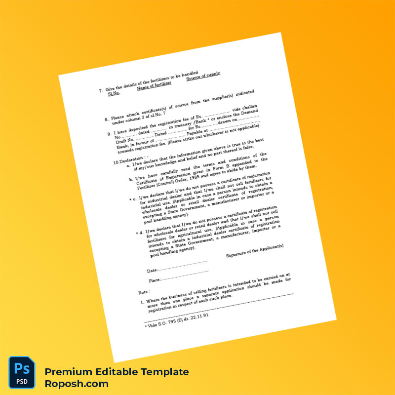 Customizable Government Fertilizer License Editable Word & PDF Template 3 page Customizable Government Fertilizer License Editable Word & PDF Template 3 page