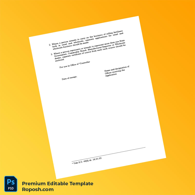 Customizable Government Fertilizer License Editable Word & PDF Template 3 page Customizable Government Fertilizer License Editable Word & PDF Template 3 page