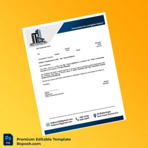 Customizable Guyana TEDA Contracting Services Employment Verification Letter Word & PDF Template