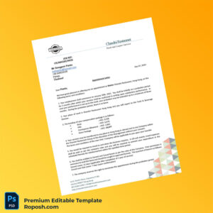 Customizable Hong Kong Chandni Restaurant Employment Verification Letter Word & PDF Template 3 page