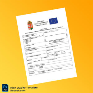 Hungary Ministry of Interior Editable Registration Certificate Template in Word and PDF formats 3 page