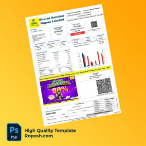 India Bharat Sanchar Nigam Ltd Editable Tax Invoice Template in Word and PDF formats