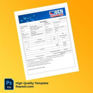 India UCN Fibrenet Editable Tax Invoice Template in Word and PDF formats