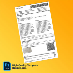 India Westbury Holdings Pvt Ltd Editable Tax Invoice Template in Word and PDF formats