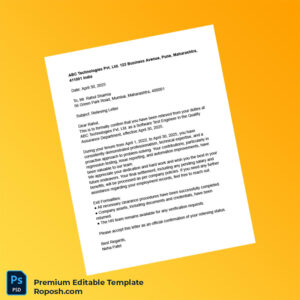 Customizable India ABC Technologies Pvt Ltd Relieving Letter Word & PDF Template 2 page