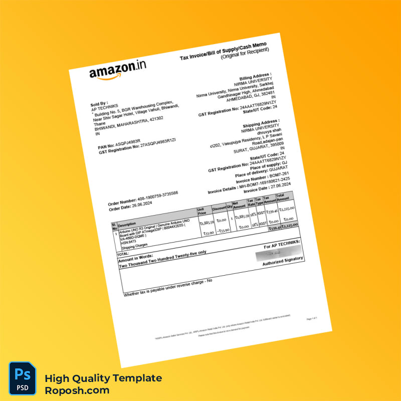 India AP TECHNIKS Invoice Template in Word and PDF formats India AP TECHNIKS Invoice Template in Word and PDF formats