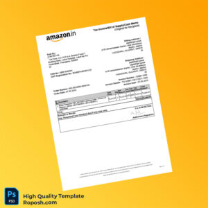 India ATM Retail Tax Invoice Template in Word and PDF formats