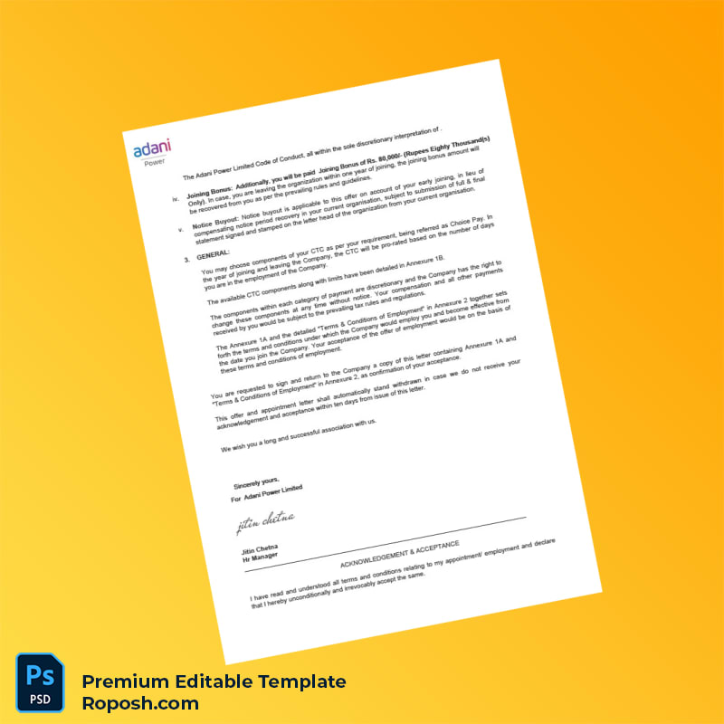 Customizable India Adani Employment Verification Letter Word & PDF Template 4 page Customizable India Adani Employment Verification Letter Word & PDF Template 4 page
