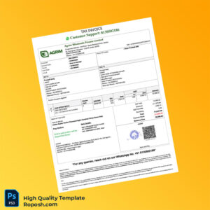 India Agrim Wholesale Private Limited Tax Invoice Template in Word and PDF formats 3 page