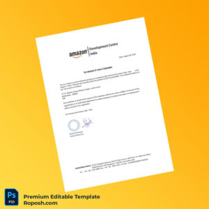 Customizable India Amazon Development Centre Employment Verification Letter Word & PDF Template