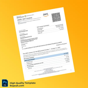 India Amazon Internet Services Private Limited Invoice Template in Word and PDF formats 2 page India Amazon Internet Services Private Limited Invoice Template in Word and PDF formats 2 page