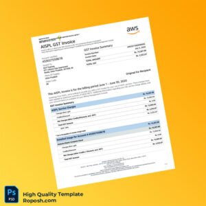 India Amazon Internet Services Private Ltd Invoice Template in Word and PDF formats 2 page India Amazon Internet Services Private Ltd Invoice Template in Word and PDF formats 2 page