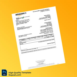 India Amazon Seller Services Private Limited Invoice Template in Word and PDF formats 2 page India Amazon Seller Services Private Limited Invoice Template in Word and PDF formats 2 page