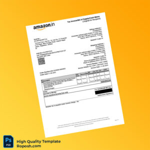 India Amazon Seller Services Tax Invoice Template in Word and PDF formats 2 page India Amazon Seller Services Tax Invoice Template in Word and PDF formats 2 page