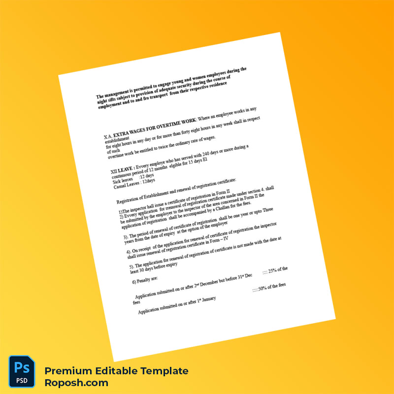 Customizable India Andhra Pradesh Shops and Establishment Act Registration Certificate Editable Word & PDF Template 3 page Customizable India Andhra Pradesh Shops and Establishment Act Registration Certificate Editable Word & PDF Template 3 page