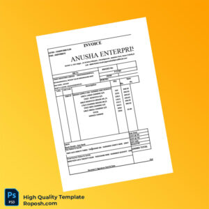 India Anusha Enterprises Invoice Template in Word and PDF formats 2 page