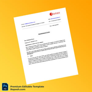 Customizable India Appointment Letter Word & PDF Template 7 page Customizable India Appointment Letter Word & PDF Template 7 page