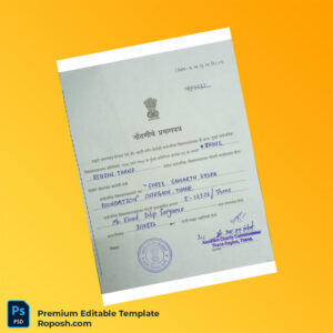 Customizable India Assistant Charity Commissioner Registration Certificate Editable Word & PDF Template