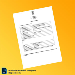 Customizable India Assistant Commissioner Business Registration Certificate Editable Word & PDF Template 3 page