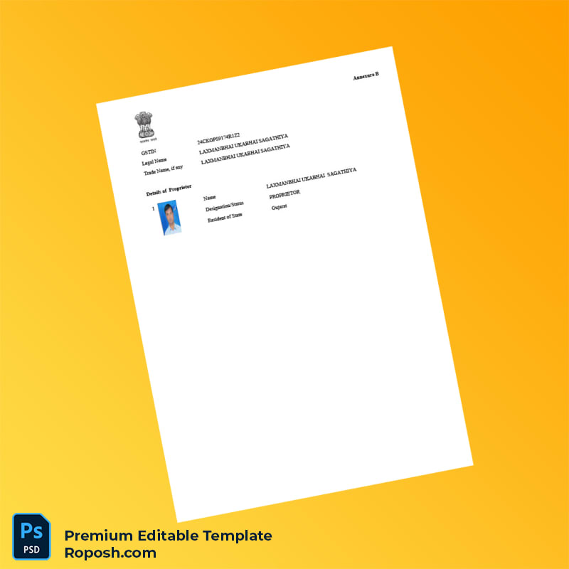 Customizable India Assistant Commissioner Business Registration Certificate Editable Word & PDF Template 3 page Customizable India Assistant Commissioner Business Registration Certificate Editable Word & PDF Template 3 page