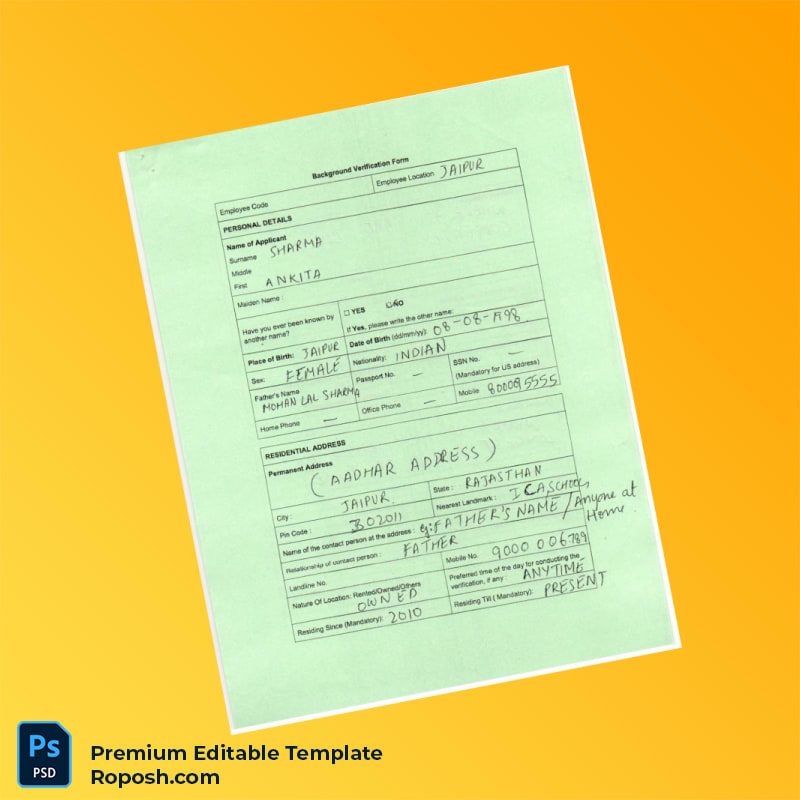 Customizable India Background Verification Employment Verification Letter Word & PDF Template 5 page Customizable India Background Verification Employment Verification Letter Word & PDF Template 5 page