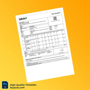 India Blinkit Tax Invoice Template in Word and PDF formats 3 page