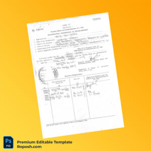 India Bombay Shops Registration Certificate Editable Word & PDF Template 2 page