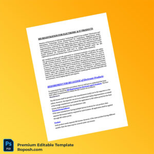 Customizable India Bureau of Indian Standards BIS Registration Certificate Editable Word & PDF Template 3 page