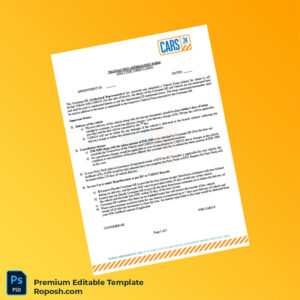 Customizable India CARS24 Transaction Affirmation Form Editable Word & PDF Template 2 page