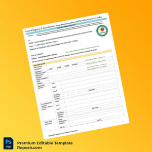 Customizable India CERSAI CKYC Registration Form Editable Word & PDF Template 5 page