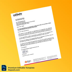 Customizable India Calibehr Business Support Services Pvt Ltd Employment Verification Letter Word & PDF Template 6 page