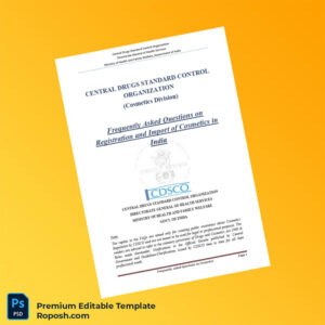 Customizable India Central Drugs Standard Control Organization Registration Certificate Editable Word & PDF Template 7 page