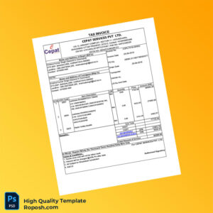 India Cept Services Pvt Ltd Tax Invoice Template in Word and PDF formats