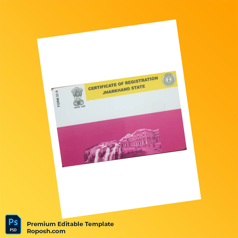 India Certificate of Registration Editable Word & PDF Template 2 page India Certificate of Registration Editable Word & PDF Template 2 page