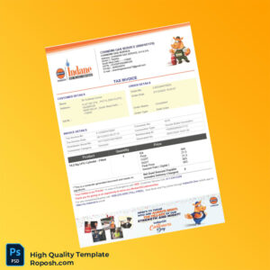 India Chandini Gas Service Tax Invoice Template in Word and PDF formats 2 page