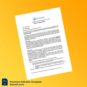 Customizable India Commence Tech IT Solutions PVT LTD Offer Letter Word & PDF Template 5 page Customizable India Commence Tech IT Solutions PVT LTD Offer Letter Word & PDF Template 5 page