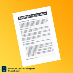 Customizable India Commissioner of Income Tax 80G 12A Registration Certificate Editable Word & PDF Template 2 page