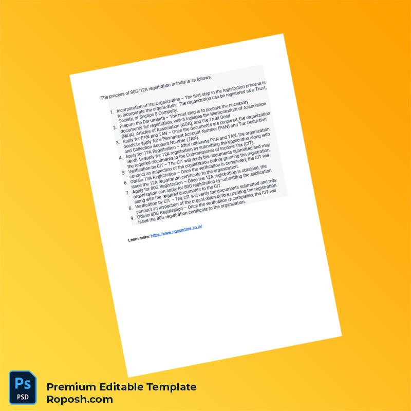 Customizable India Commissioner of Income Tax 80G 12A Registration Certificate Editable Word & PDF Template 2 page Customizable India Commissioner of Income Tax 80G 12A Registration Certificate Editable Word & PDF Template 2 page