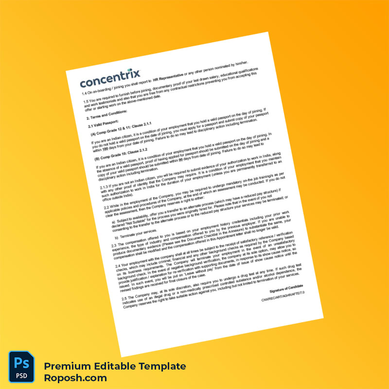 Customizable India Concentrix Daksh Services India Private Limited Employment Verification Letter Word & PDF Template 6 page Customizable India Concentrix Daksh Services India Private Limited Employment Verification Letter Word & PDF Template 6 page