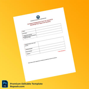 Customizable India Council of Architects Architect Registration Form Editable Word & PDF Template Customizable India Council of Architects Architect Registration Form Editable Word & PDF Template