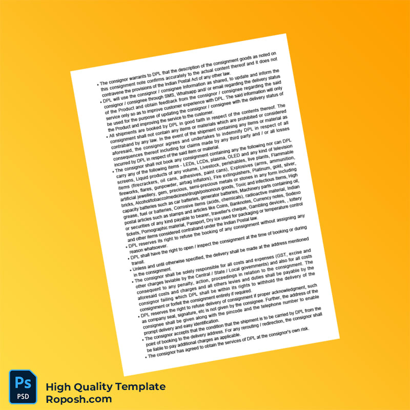 India Delhivery Pvt Ltd Tax Invoice Template in Word and PDF formats 4 page India Delhivery Pvt Ltd Tax Invoice Template in Word and PDF formats 4 page