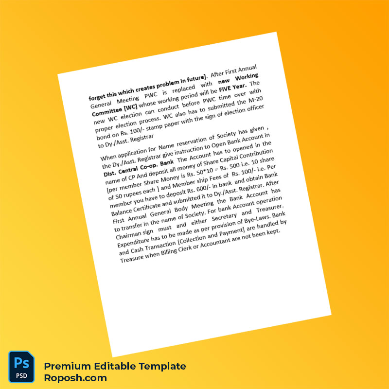Customizable India Deputy Registrar Housing Cooperative Registration Certificate Editable Word & PDF Template 6 page Customizable India Deputy Registrar Housing Cooperative Registration Certificate Editable Word & PDF Template 6 page