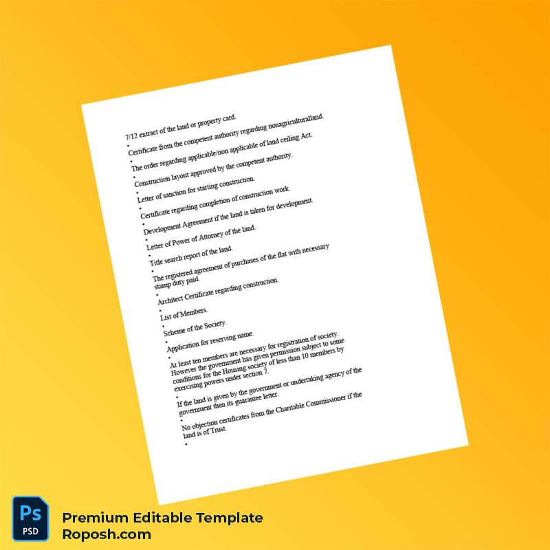 Customizable India Deputy Registrar Housing Cooperative Registration Certificate Editable Word & PDF Template 6 page Customizable India Deputy Registrar Housing Cooperative Registration Certificate Editable Word & PDF Template 6 page