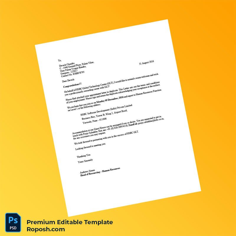 Customizable India Devesh Chandra Employment Verification Letter Word & PDF Template 5 page Customizable India Devesh Chandra Employment Verification Letter Word & PDF Template 5 page