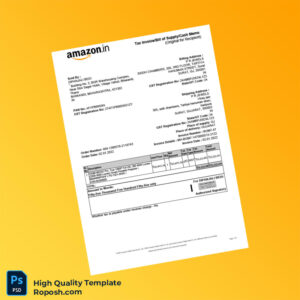 India Dipanjali Bedi Tax Invoice Template in Word and PDF formats