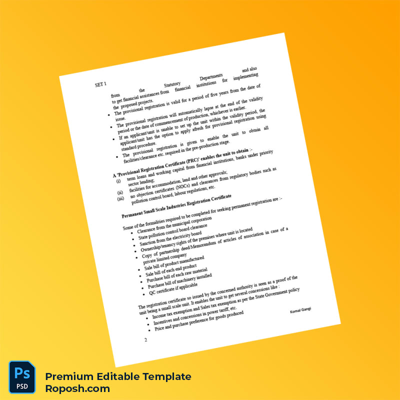 Customizable India Director of Industries Registration Certificate Editable Word & PDF Template 3 page Customizable India Director of Industries Registration Certificate Editable Word & PDF Template 3 page