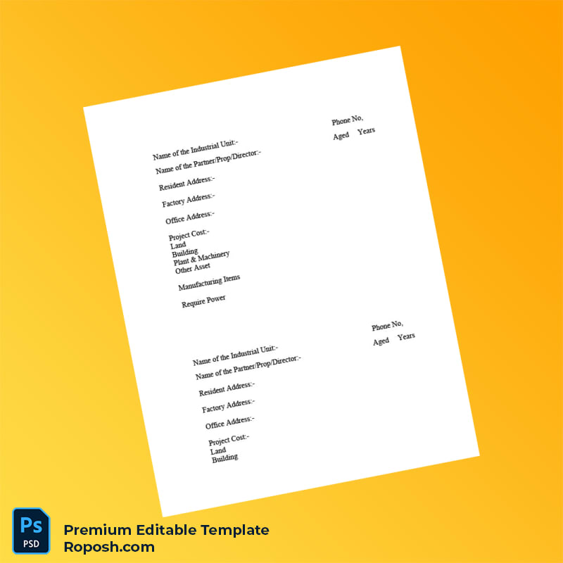 Customizable India District Industrial Center S S I Registration Certificate Editable Word & PDF Template 5 page Customizable India District Industrial Center S S I Registration Certificate Editable Word & PDF Template 5 page