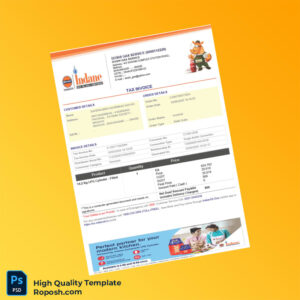 India Doshi Gas Service Tax Invoice Template in Word and PDF formats 2 page